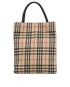 Small Check Tote, &pound;350, Handbags, Beige/Black/Brown, Canvas, Front view
